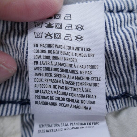 American Eagle Mens All Cotton Chino Shorts 34x9* Blue White Stripe Flat Front - Picture 15 of 16